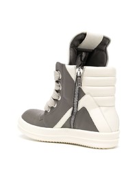 dunkelgraue hohe Sneakers aus Leder von Rick Owens