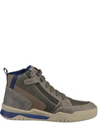 dunkelgraue hohe Sneakers aus Leder von Geox