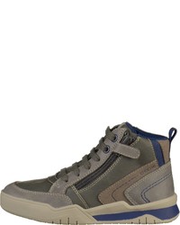 dunkelgraue hohe Sneakers aus Leder von Geox