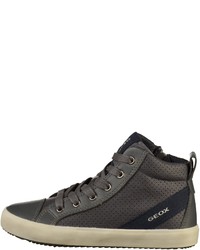 dunkelgraue hohe Sneakers aus Leder von Geox