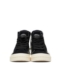 dunkelgraue hohe Sneakers aus Leder von Converse
