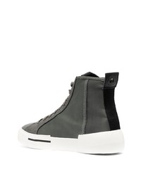 dunkelgraue hohe Sneakers aus Leder von Diesel