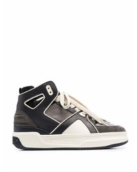 dunkelgraue hohe Sneakers aus Leder von Just Don