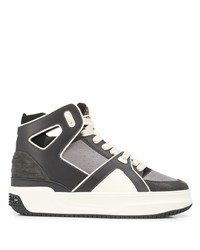 dunkelgraue hohe Sneakers aus Leder von Just Don