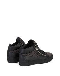 dunkelgraue hohe Sneakers aus Leder von Giuseppe Zanotti