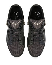 dunkelgraue hohe Sneakers aus Leder von Giuseppe Zanotti