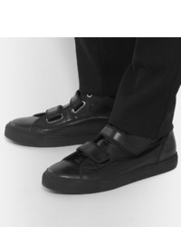 dunkelgraue hohe Sneakers aus Leder von Raf Simons