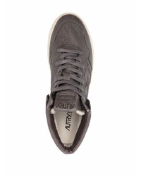 dunkelgraue hohe Sneakers aus Leder von AUTRY