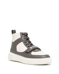 dunkelgraue hohe Sneakers aus Leder von Bally