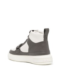 dunkelgraue hohe Sneakers aus Leder von Bally