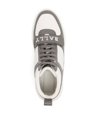 dunkelgraue hohe Sneakers aus Leder von Bally