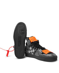 dunkelgraue hohe Sneakers aus Leder von Off-White