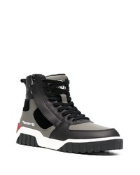 dunkelgraue hohe Sneakers aus Leder von Diesel