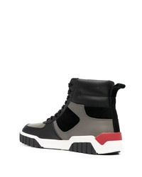 dunkelgraue hohe Sneakers aus Leder von Diesel