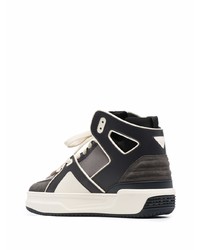 dunkelgraue hohe Sneakers aus Leder von Just Don