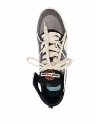 dunkelgraue hohe Sneakers aus Leder von Just Don