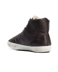 dunkelgraue hohe Sneakers aus Leder von Philippe Model