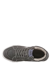 dunkelgraue hohe Sneakers aus Leder von Pioneer Authentic Jeans