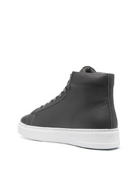 dunkelgraue hohe Sneakers aus Leder von Philipp Plein