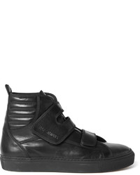 dunkelgraue hohe Sneakers aus Leder von Raf Simons