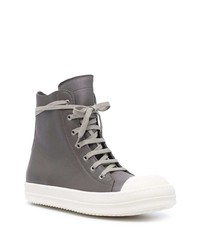 dunkelgraue hohe Sneakers aus Leder von Rick Owens