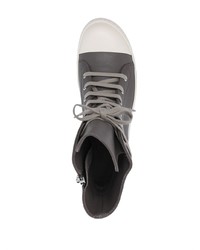 dunkelgraue hohe Sneakers aus Leder von Rick Owens