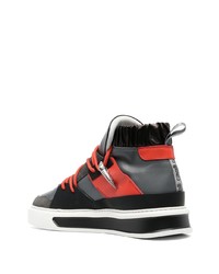 dunkelgraue hohe Sneakers aus Leder von Roberto Cavalli