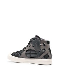 dunkelgraue hohe Sneakers aus Leder von Converse