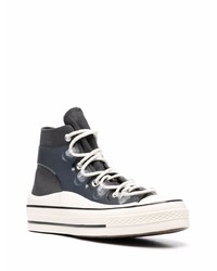 dunkelgraue hohe Sneakers aus Segeltuch von Converse