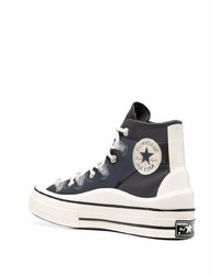 dunkelgraue hohe Sneakers aus Segeltuch von Converse