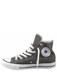 dunkelgraue hohe Sneakers aus Segeltuch von Converse