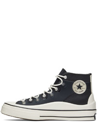 dunkelgraue hohe Sneakers aus Segeltuch von Converse