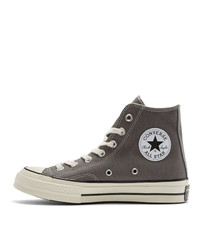 dunkelgraue hohe Sneakers aus Segeltuch von Converse