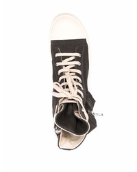 dunkelgraue hohe Sneakers aus Segeltuch von Rick Owens DRKSHDW