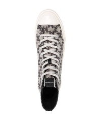 dunkelgraue hohe Sneakers aus Segeltuch von Karl Lagerfeld
