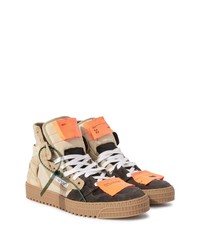 dunkelgraue hohe Sneakers aus Segeltuch von Off-White