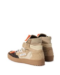 dunkelgraue hohe Sneakers aus Segeltuch von Off-White