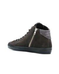 dunkelgraue hohe Sneakers aus Wildleder von Leather Crown