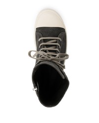 dunkelgraue hohe Sneakers aus Wildleder von Rick Owens