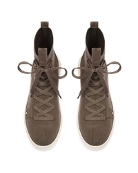 dunkelgraue hohe Sneakers aus Wildleder von Bally