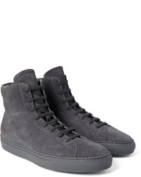 dunkelgraue hohe Sneakers aus Wildleder von Common Projects