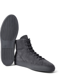 dunkelgraue hohe Sneakers aus Wildleder von Common Projects