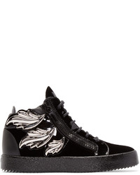 dunkelgraue hohe Sneakers von Giuseppe Zanotti