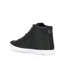 dunkelgraue hohe Sneakers von Ea7 Emporio Armani