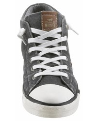 dunkelgraue hohe Sneakers von Mustang Shoes
