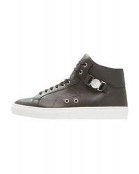 dunkelgraue hohe Sneakers von Versace