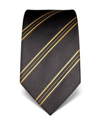 dunkelgraue horizontal gestreifte Krawatte von Vincenzo Boretti
