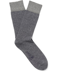 dunkelgraue horizontal gestreifte Socken von Corgi