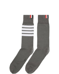 dunkelgraue horizontal gestreifte Socken von Thom Browne