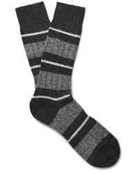 dunkelgraue horizontal gestreifte Socken von Pantherella